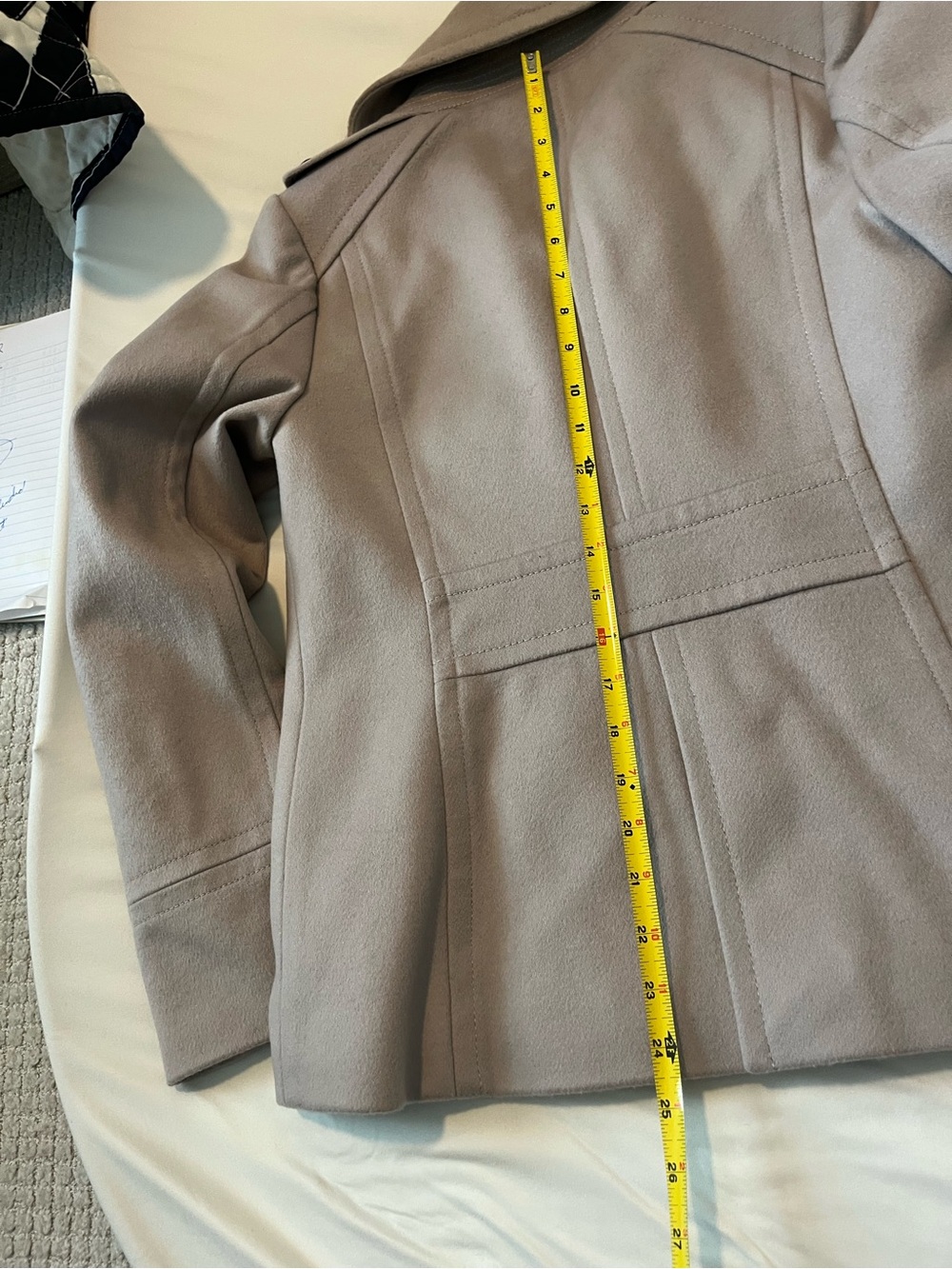 J. Crew Women's Double-Breasted Pea Coat in Light Taupe - Picture 6 of 15
